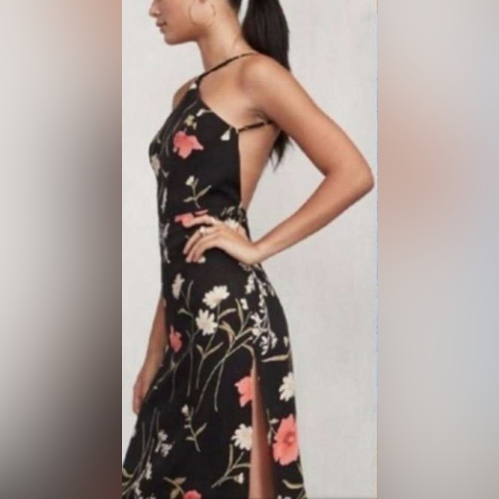 Reformation Halter Neck Midi Dress with Low Back | size 6